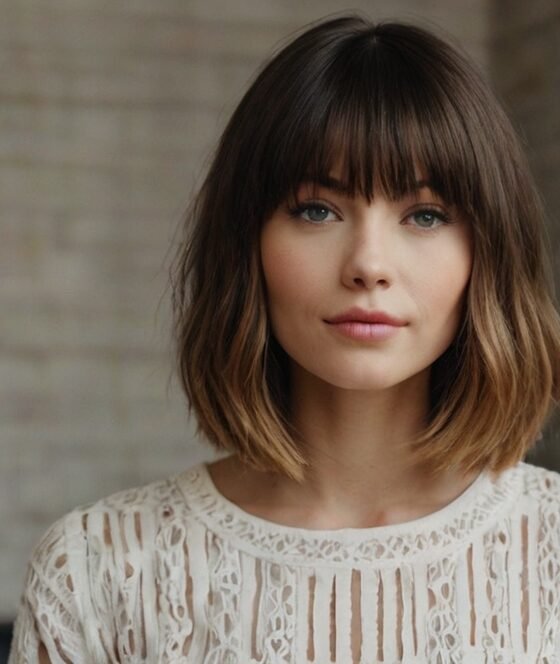 Lob Haircuts with Bangs